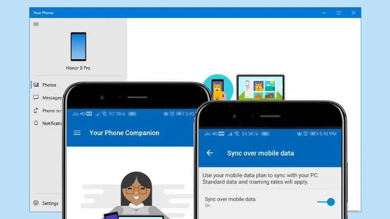Your Phone Companion app for Android now supports sync over mobile data