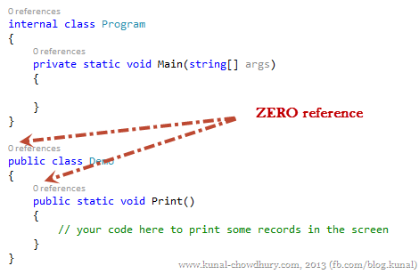 ZERO Reference of the method and class